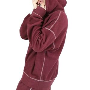 Sudadera con capucha de gran tamaño de algodón de 440gsm de alta calidad para mujer, apliques holgados informales de invierno, costuras en contraste en relieve transpirables - Product Image 1