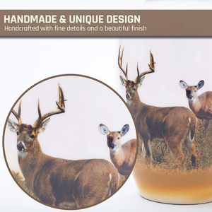 Hand <b>Painted</b> <b>Deer</b> Grazing Cremation Urn | Human Ashes Adult Memorial urn, Burial, Funeral Cremation Urns (Large Adult Urn) - Product Image 4