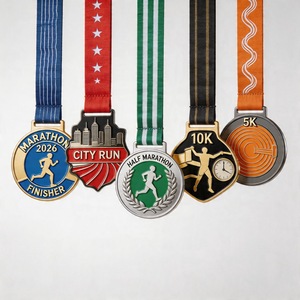 Medaglie Personalizzate in Metallo per Premiazioni, Medaglie per Partecipanti con Nastro per Gare <span class=keywords><strong>di</strong></span> <span class=keywords><strong>Corsa</strong></span> ed Eventi Sportivi - Product Image 1