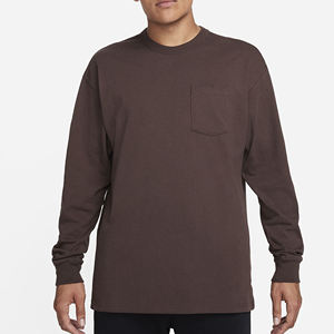 เสื้อยืดคุณภาพสูงสำหรับผู้ชาย ผ้าฝ้าย 100% เสื้อเปล่าเรียบง่าย แฟชั่นผู้ชาย ระบายอากาศได้ดี เสื้อยืดคอกลมแขนยาวแบบสั่งทำได้ - Product Image 1