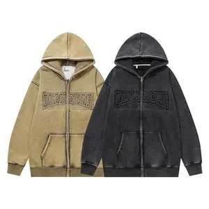 Sweat-shirts d'hiver pour hommes de haute qualité, unisexe, en spandex/coton, personnalisés, avec broderie et relief 3D, 300-340 GSM - Product Image 1