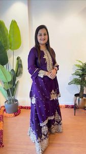 Indian & Pakistan Clothing Gharara Designs Punjabi <b>Beautiful</b> Salwar Suit Neck Designs Sarara Woman Dress - Product Image 3