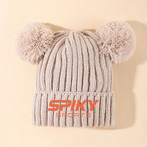 Bonnets en tricot uni, bonnets d'hiver doux et chauds, impression de logo personnalisé pour la promotion, vente en gros - Product Image 2