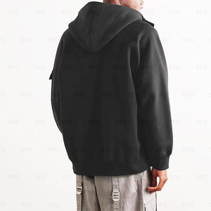 Sudadera con Capucha Cargo para Hombre, de Algodón, Ecológica, Gruesa, de Invierno, con Logotipo Personalizado de Alta Calidad, Talla Grande - Product Image 3