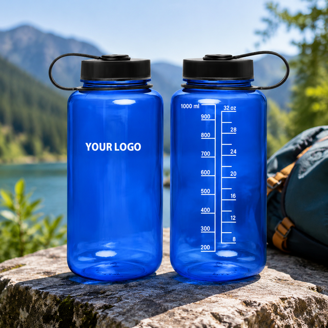 32oz Wide Mouth Tritan Plastic Sports Water Bottle with Time Marker Leak-Proof Motivational Drinking Jug for Fitness