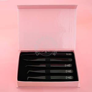 Pinzas Premium para Extensión de Pestañas, Punta de Fibra Recta, Punta Puntiaguda para Aislamiento, Ligeras, Agarre de Diamante, Herramienta Antideslizante - Product Image 1