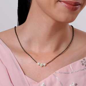 Elegante conjunto de joyería oro Rhea Lab crecido diamante Mangalsutra Heer diseñador collar tradicional hecho a mano joyería para mujer - Product Image 3