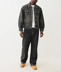 OEM personalizado último nuevo diseño chaqueta de mezclilla lavado de algodón ajustado de manga larga chaqueta de mezclilla para los hombres de la calle de invierno chaqueta - Product Image 4