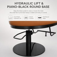 Fauteuil de Barbier Marron Style Seau en PU Lisse avec Accents Métalliques, Relevage Hydraulique, Pivotant à 360 Degrés, Capacité 200 kg