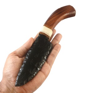 Couteau artisanal en obsidienne noire de qualité supérieure, athame, poignard, design mascotte, MUNTAHA AGATE, 5-5,5 pouces, toucher réel pour l'art - Product Image 2