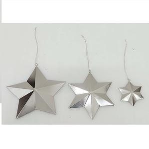 Decorative Modern High Quality Stainless Steel <b>Mirror</b> Polished Laser Engrave Custom Size Christmas <b>Star</b> Set 3 Pcs Ornament - Product Image 3