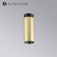 Spot LED de plafond pour hôtel, finition bronze brossé, anti-éblouissement, 3 couleurs, cylindre long réglable, fixation en saillie, doré