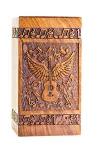 Handmade Wooden <b>Urn</b> for Human Ashes Full Size Guitar Wings Box for <b>Pets</b> Personalized Cremation for Ashes Handcrafted - Product Image 3