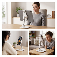 Support de téléphone portable rotatif à 360 degrés en métal, réglable en hauteur, support pour tablette PC, flexible pour la maison, le bureau, l'extérieur, pour tous les téléphones