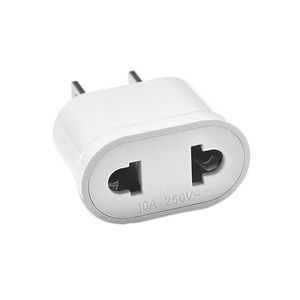 White <b>Universal</b> US to EU AC 250V <b>Plug</b> <b>Adapter</b> for Travel - Product Image 1