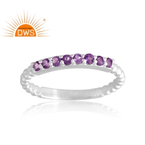 Tendance Design 925 Sterling Silver Natural Amethyst Gemstone Ring Bijoux personnalisés pour les femmes Cadeau pour elle - Product Image 1