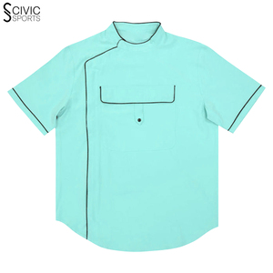 Veste de barbier professionnelle personnalisable décoration vintage tissu de laine respirant fermeture à glissière conception 3D LOGOs personnalisés - Product Image 4