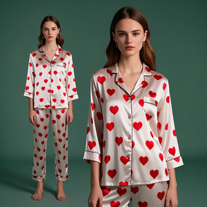 Conjunto de Pijama de Satén para Mujer, Elegante y Cómodo, Dos Piezas - Product Image 3