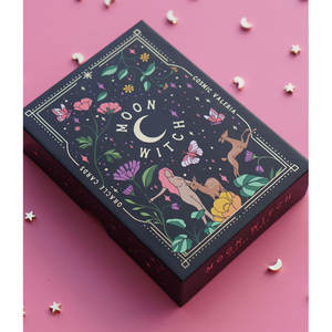 LABON Moon Witch <span class=keywords><strong>Oracle</strong></span> Deck 42 Cartes Ornementées de Feuille d'Or – Jeu de Tarot Inspiré de la Féminité Divine avec Guide de Rituels pour l'Auto-Découverte - Product Image 1