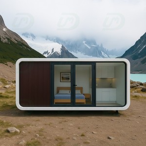 Villa Prefabbricata Ovale con Struttura in Acciaio Pop-Up UMD, Impermeabile, Alimentata a Energia Solare, Ecologica, Moderna <span class=keywords><strong>Casa</strong></span> d'Albergo in Montagna - Product Image 1