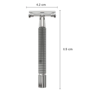 มีดโกนหนวดสำหรับร้านตัดผมชายด้ามจับยาวมีดโกนปลอดภัยมีดโกนใบมีดขอบสองด้านทำจากสเตนเลสสตีล - Product Image 4