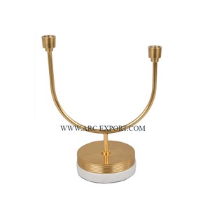 Bougeoir en métal revêtu de poudre noire de qualité exclusive en laiton poli or bougeoir et support décoratifs au design moderne - Product Image 5