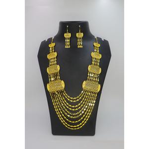 Nouveauté Collier de mariage multi-rangs plaqué or lourd pour femmes Collier long Bijoux de mode pour femmes arabes de Dubaï - Product Image 2