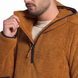 <b>Men's</b> Casual Solid Cotton Fleece Half Zip <b>Hoodie</b> Long Sleeves Embroidered Digital Printing Customizable Sportswear Winter - Product Image 5