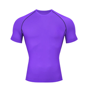 Chemise de compression de fitness à séchage rapide pour homme Saleh Enterprises, manches courtes, extensible, polyester et élasthanne, ajustée, unie - Product Image 5