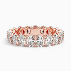 แหวนทองคำ10K เต็มวงแหวนเพชรทรงวงรีสำหรับปลูกในห้องปฏิบัติการสุดหรูสำหรับของขวัญวันครบรอบแต่งงาน - Product Image 5