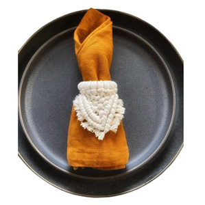 100% tricot fait à la main Boho macramé rond de serviette glands cadeau nordique rond de serviette pour décoration de table accessoires de mariage - Product Image 6