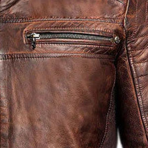 เสื้อแจ็คเก็ตหนังแท้แบบสองด้าน ซิปผ้าเนื้อนุ่ม  คอตั้ง  ผ้าแคนวาส  สำหรับผู้ชาย  แบบสั่งทำพิเศษ - Product Image 5