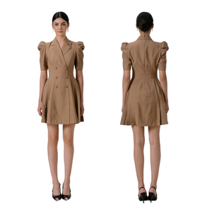 Gran oferta 2024, vestidos cortos de media manga para mujer, elegante vestido plisado romano dominical, caja de embalaje, fabricante de ropa de verano - Product Image 1