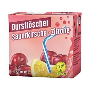 Durstloscher น้ำมะนาวผลไม้เชอร์รี่เปรี้ยว500มล. เครื่องดื่มเพื่อความสดชื่นแบบกล่อง - Product Image 1