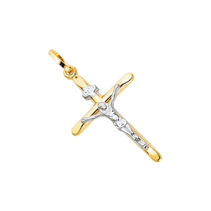 Logotipo personalizable, colgante de Cruz de Jesús Chapado en dos tonos a la moda, resistente al agua, aleación sin deslustre, Diamante de cobre de latón cristiano clásico - Product Image 2