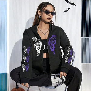 Womens Hoodie Overcoat Printing Daily <b>Zipper</b> <b>Sweatshirt</b> Casual Versatile Woman Clothing Fashion Sports Jogging Streetwear - Product Image 2