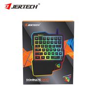 JERTECH GK10 Clavier de jeu ergonomique à une main RGB LED rétro-éclairé Interface USB Petit repose-poignet filaire Main gauche Mécanique