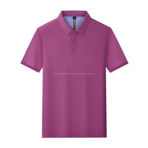 Camiseta de Golf con estampado personalizado para hombres y mujeres, bordado de patrón sólido en tela de algodón transpirable, longitud corta para camiseta de Polo - Product Image 1