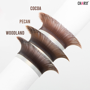 Cils artificiels Charmlash en gros, extensions de cils brun foncé, extensions de cils à marque privée, extensions de cils semi-mates, aspect naturel, OEM - Product Image 4