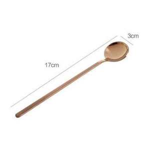 Juego de Cubiertos de Metal Premium Mango largo Té Café Mezcla Cuchara DE BODA Plata Rosa Oro PVD Recubierto 10ml para cocina Comedor - Product Image 4