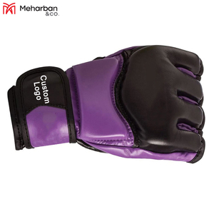 Gants de boxe MMA en cuir pour hommes de qualité professionnelle, demi-doigts, pour l'entraînement, couleurs et designs personnalisables, service OEM - Product Image 5