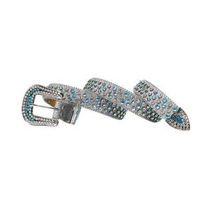 Bracelet gris brillant avec ceinture strass cloutée Aqua & Crystal - Product Image 1
