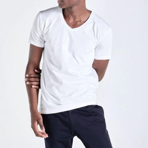 Camisetas de Hombre con Cuello en V de Alta Calidad, Logotipo de Marca Personalizado Bordado, 100% Algodón, Ropa de Verano, Cantidad al por Mayor - Product Image 6