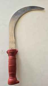 Faucille/Couteau de récolte de palmier à huile de qualité industrielle avec lame de 11 pouces, manche en bois et plastique, plaqué zinc - Vente d'usine - Product Image 3