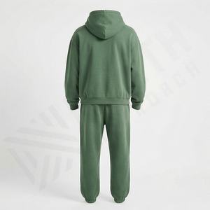 Top Sell Custom Logo Zip Up Hoodie Sweat Track Baggy Pant Acid Washed Set Full Dtg Print 3D Embroidery <b>Patch</b> Athletic Gym Suit - Product Image 2