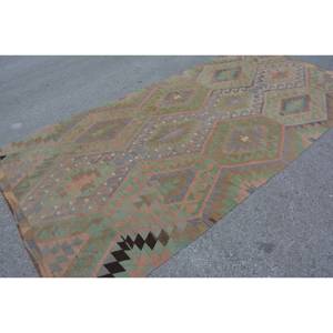 พรมตุรกีแนววินเทจสีเขียว5.4ชิ้นชุดพรมปูพื้นแนวแอบสแตรกทรงสี่เหลี่ยมผ้าปอกระเจาขนสัตว์แนวโบฮีเมียนผ้าดิบปะต่อสีส้ม11.2ft - Product Image 2