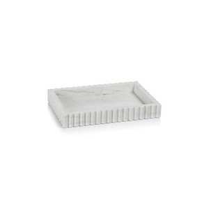 Plateau de service en marbre blanc fait main de style de luxe | Plateau rectangulaire en pierre pour hôtels, restaurants, mariages et événements - Product Image 1