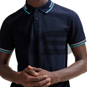 T-shirts polo personnalisés en coton doux de haute pureté Chemises polo Slim Fit anti-rides pour hommes avec logo personnalisé - Product Image 3