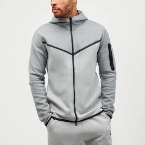 Conjunto de Pantalón y Chaqueta Deportiva para Hombre, Talla Grande, Invierno, Cierre Frontal, Forro Polar Transpirable, con Logotipo Personalizado - Product Image 2