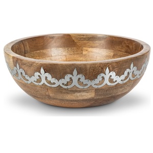 Diseño hecho a mano ensalada de frutas mezclar y servir tazón de madera Hogar y Hotel vajilla decoración rústico tazón de madera - Product Image 2